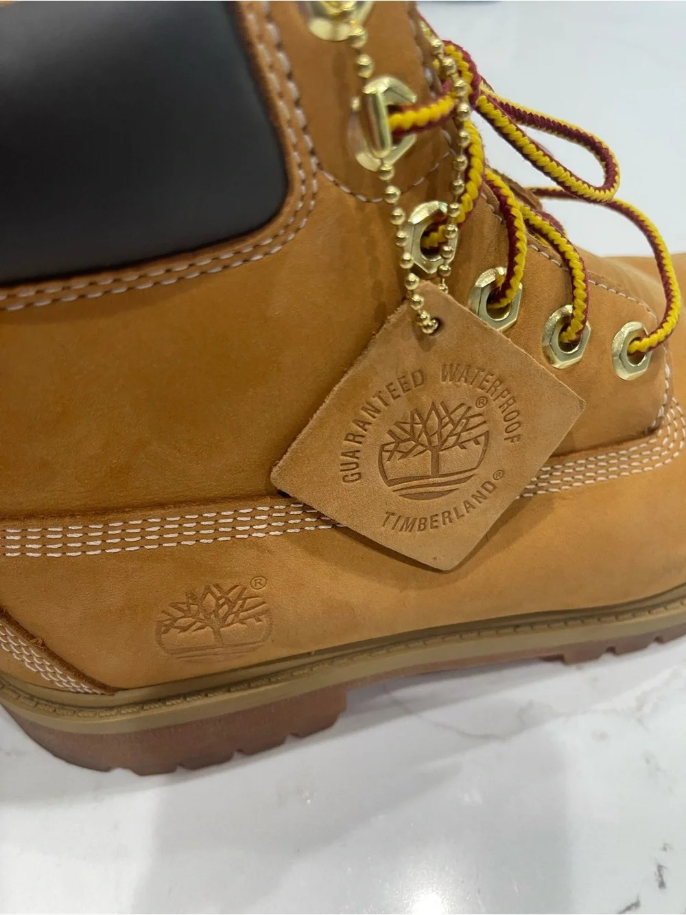 Timberland Wheat Brown Big Boy’s Lace-Up Work Boots